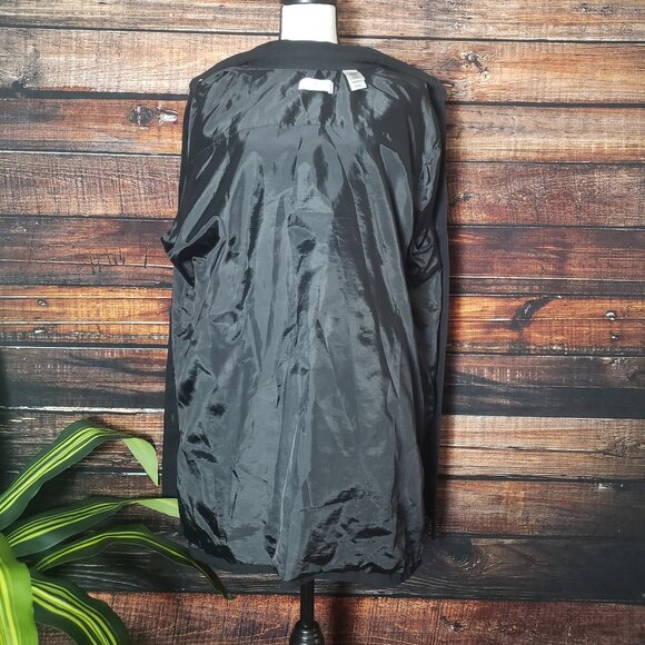 Liz Claiborne Vintage Villager Plus Size 2X Shirt Jacket Shacket Black - Picture 2 of 10